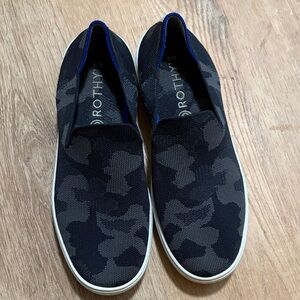 Rothy's Original Slip-On Sneakers black/grey camo Size 9